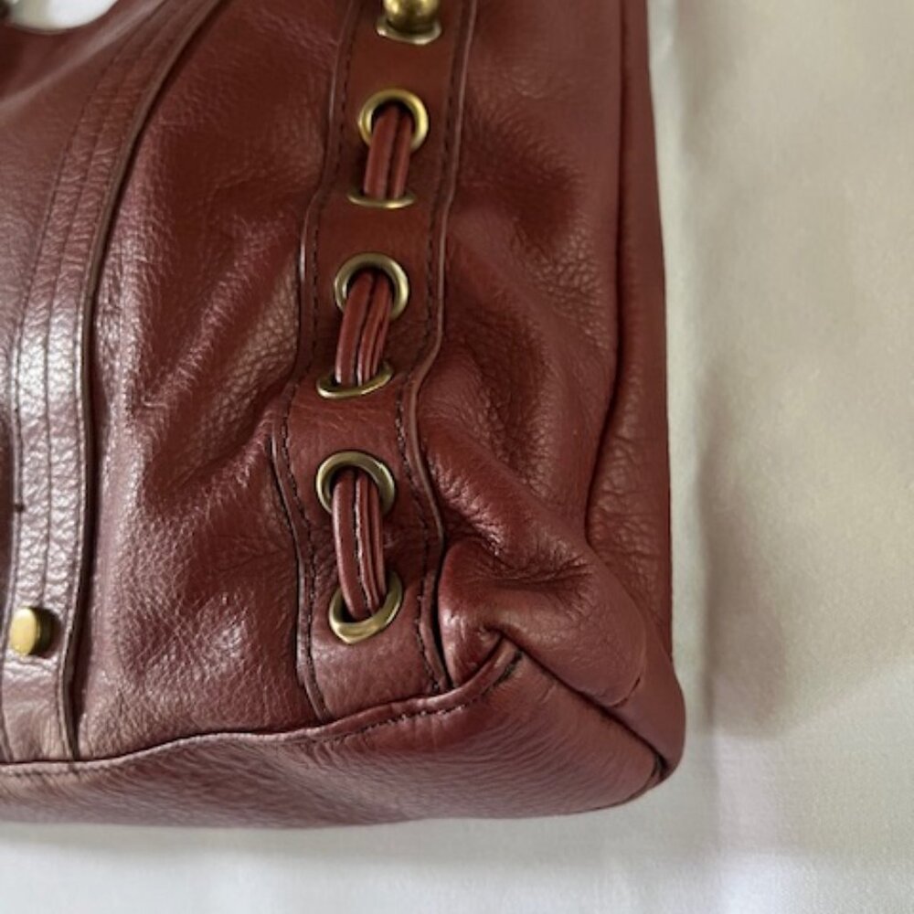 AMERICAN LEATHER CO | Delancy North-South Pebbled Leather Shoulder Bag-EUC - Picture 10 of 15